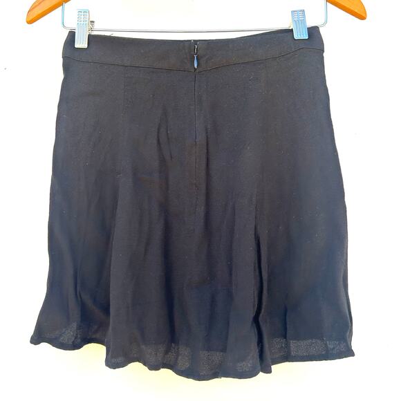 Reformation Flounce Mini Skirt High Waisted Short Black y2k Size 2 - Picture 3 of 8